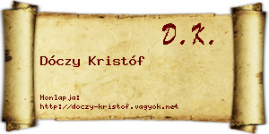 Dóczy Kristóf névjegykártya