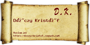 Dóczy Kristóf névjegykártya